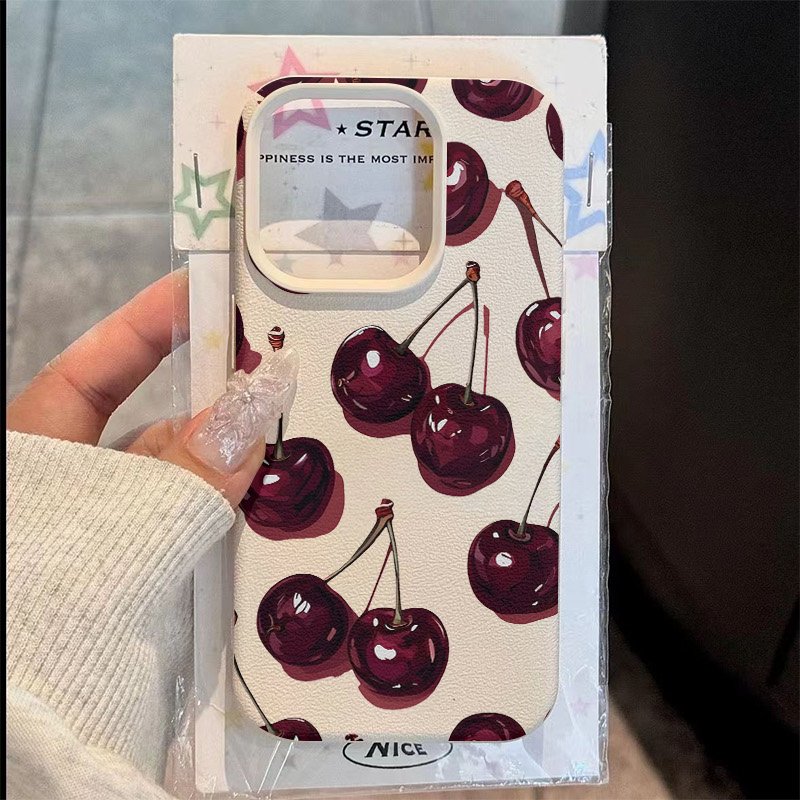 Samsung Galaxy A55 - Red Cherry Printed Pattern Phone Case