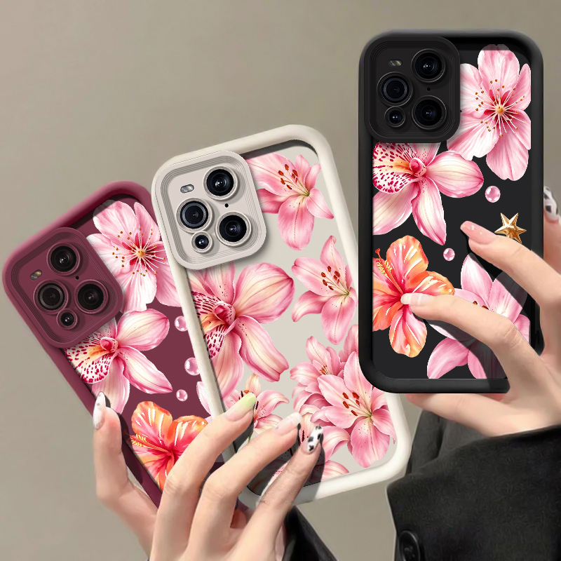 Pink Lily Flower Pattern Phone - Oppo Find X8 评论和价格